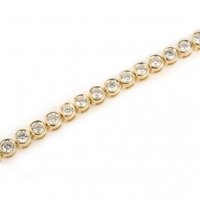 18k Yellow Gold Diamond Set Bracelet 4.49ct